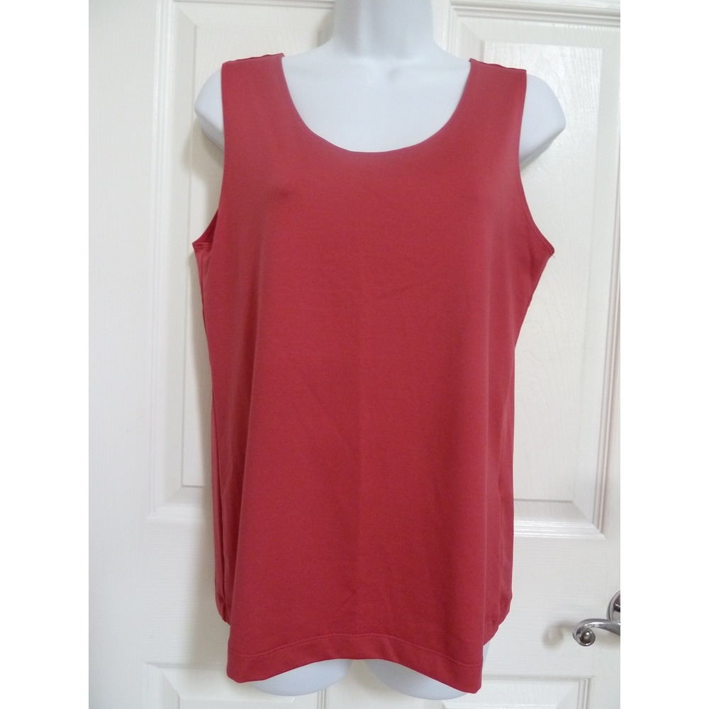 *CHICO'S Sz 1=8/10, Med. Nylon Tank Top Shell Rose Color Career Office Business*